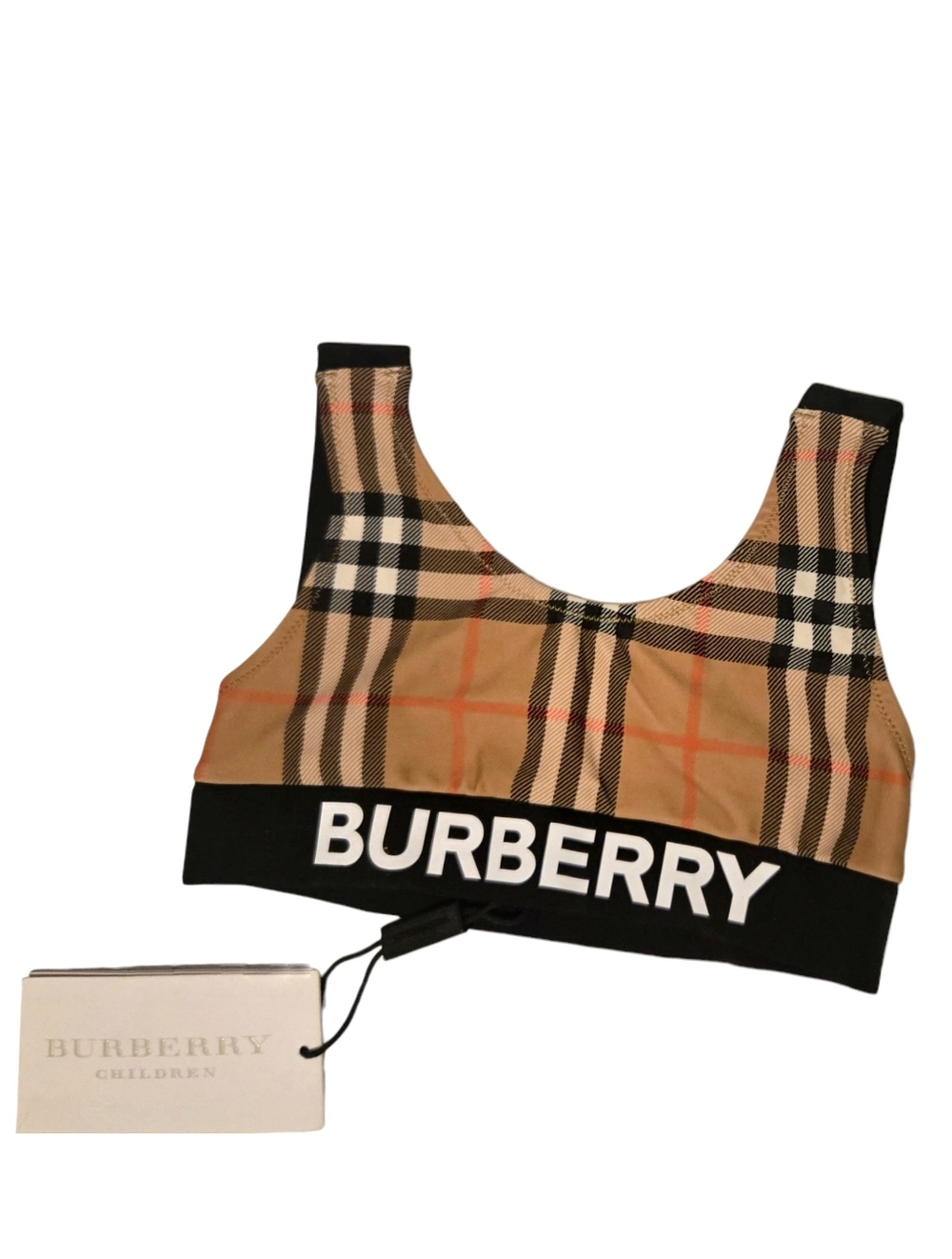 Burberry Children's Nova Check Classsic Plaid Logo Bikini Top 3T NWT
